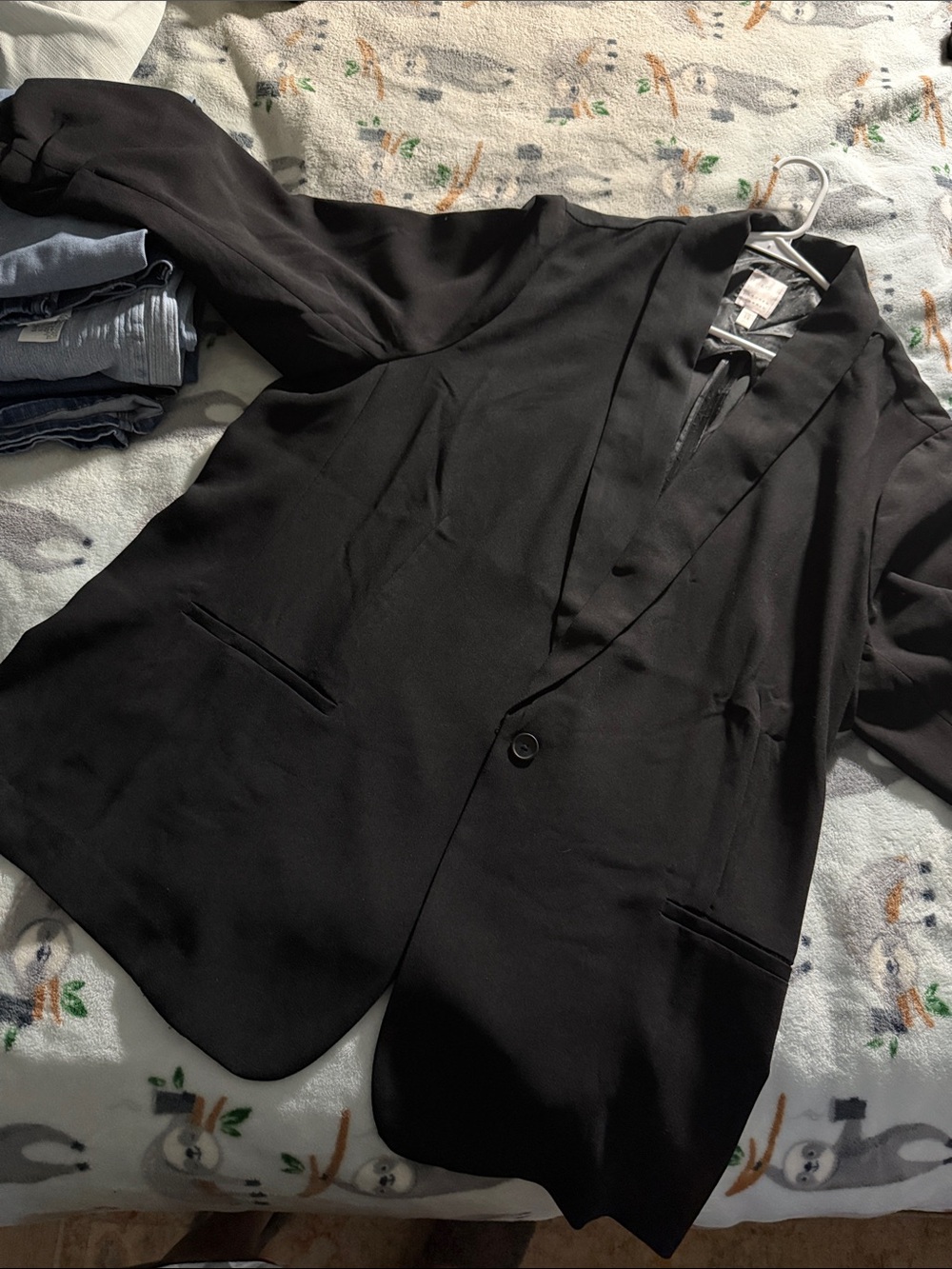 LC Lauren Conrad Black Single-Button Women's Blazer